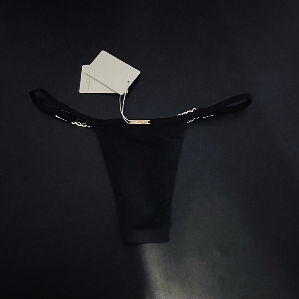 San Lorenzo Black Bikini Bottom with Gold Details - Picture 8 of 10